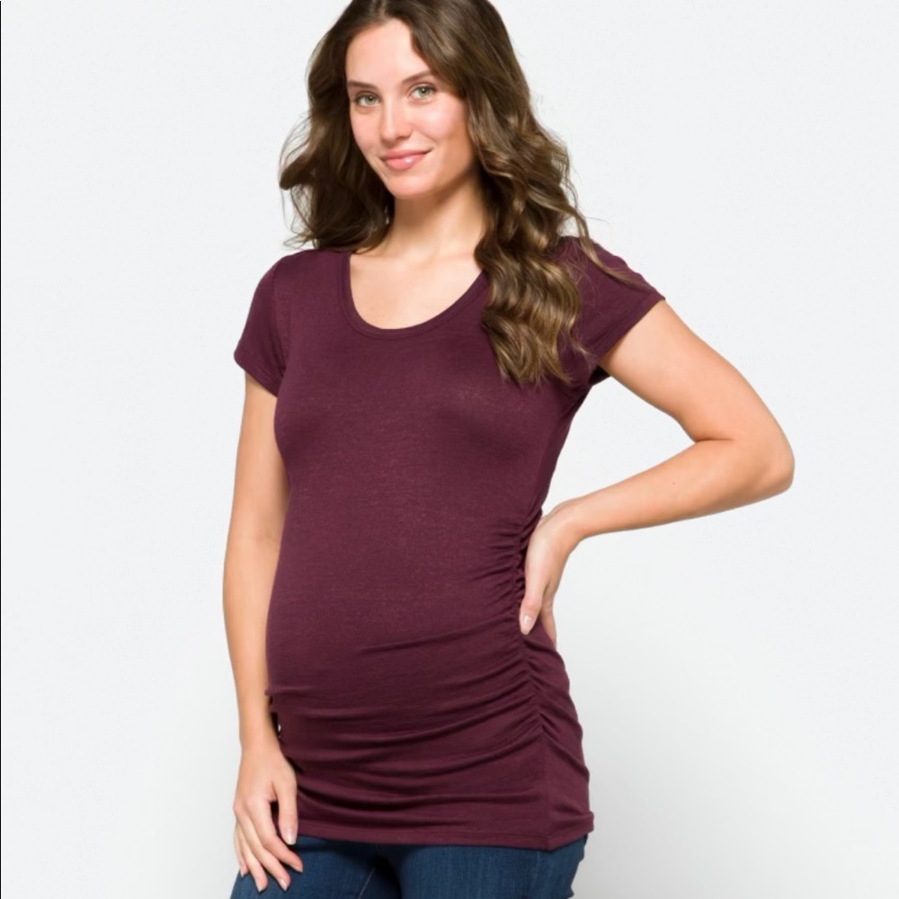 Short sleeve burgundy colored top by Market & Spruce